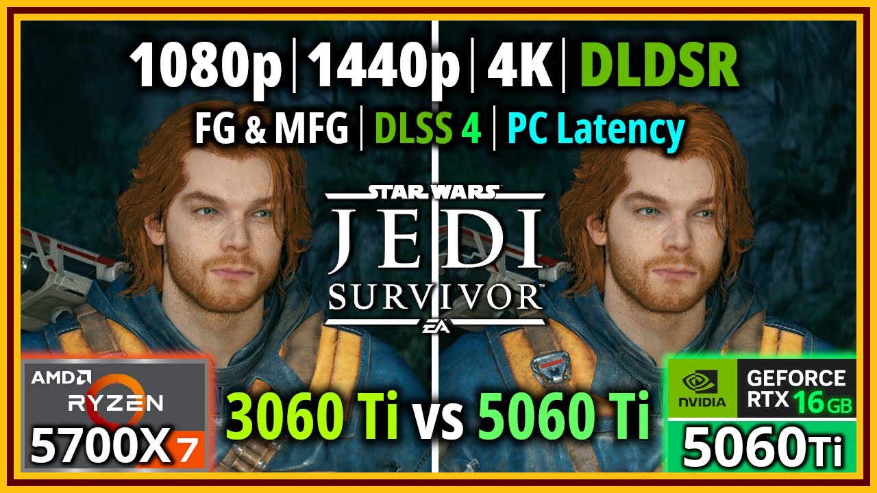 Star Wars Jedi Survivor PC - RTX 3060 Ti vs 5060 Ti Testing - 1080p | 1440p | 4K