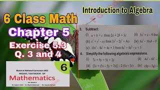 Class 6 Math Chapter 5 Exercise 5.3 | Q. 3 and 4 | introduction to algebra |SNC|NBF| ilmi darasgah