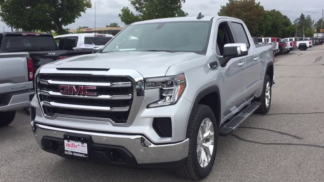 2019 Gmc Sierra 1500 4wd Crew Cab Sle Power Tailgate Heated Steering Silver Oshawa On Stock 191362 Youtube