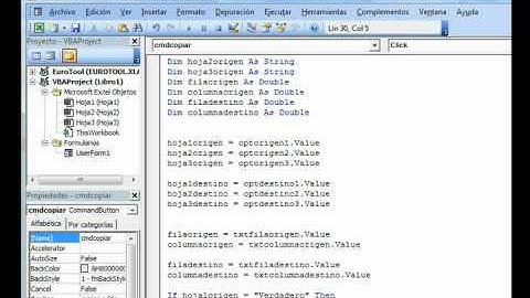 Excel 2003 vba: Formulario para copiar y pegar celdas entre hojas Video2/3