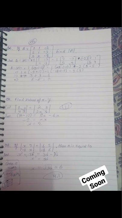 class 12 maths Determinants handwritten notes ||Vishalmathsacademy ...