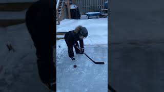 Ice skating in our own backyard