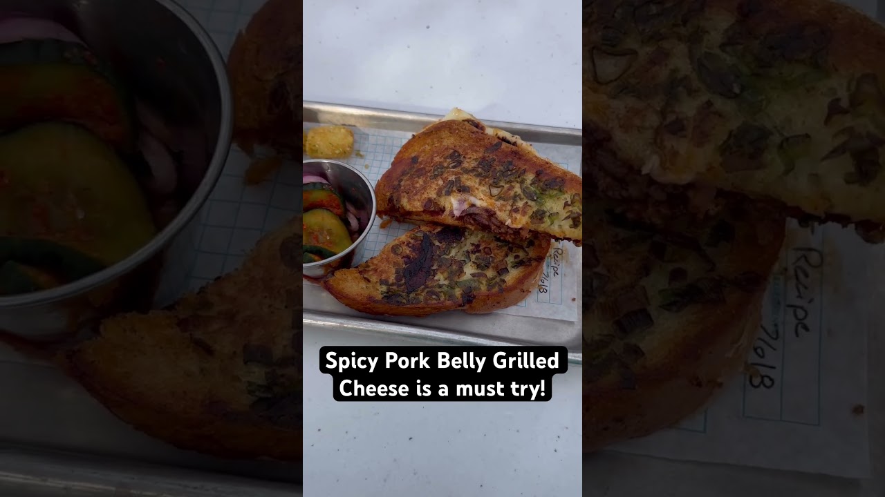 Love the New Spicy Pork Belly Grilled Cheese from Pym’s Test Kitchen! // Disney California Adventure