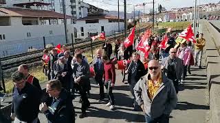 Manifestation CGT ports & docks, mines et énergies, cheminots contre la réforme des retraites