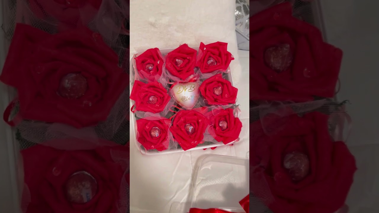 Cup Cake Container With Dew Drop Candy Roses Concept#trending