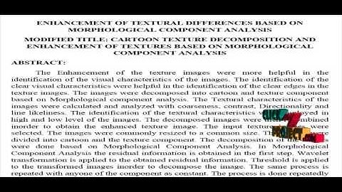 Enhancement of Textural Differences Based on Morphological Component Analysis
