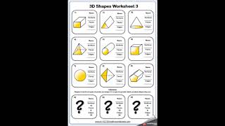 Maths Worksheet Properties of 3D Shapes