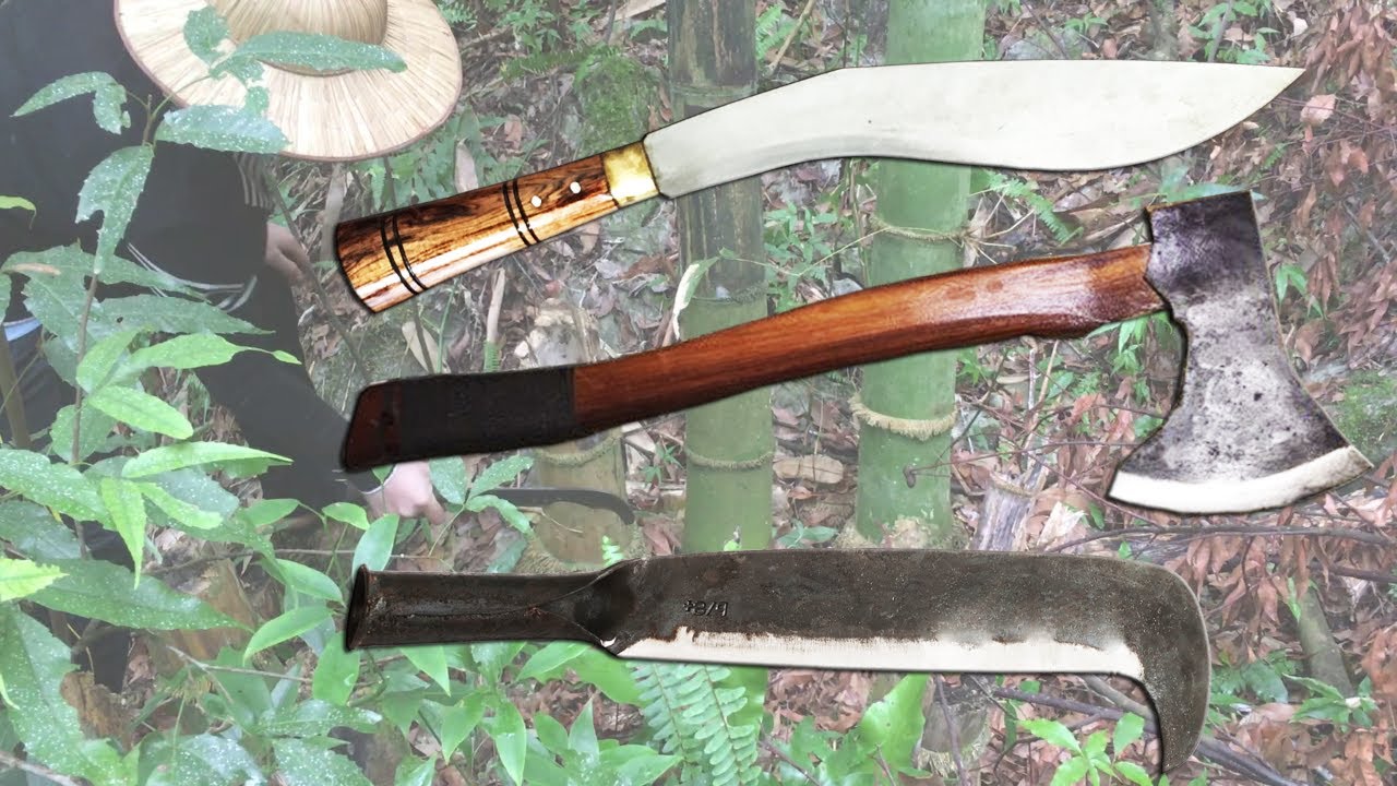 Kukri - Billhook - Forest Axe Test. Which One Is The Best? - YouTube