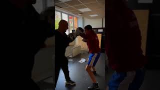 Warm up before fight with Marats Jankovskis