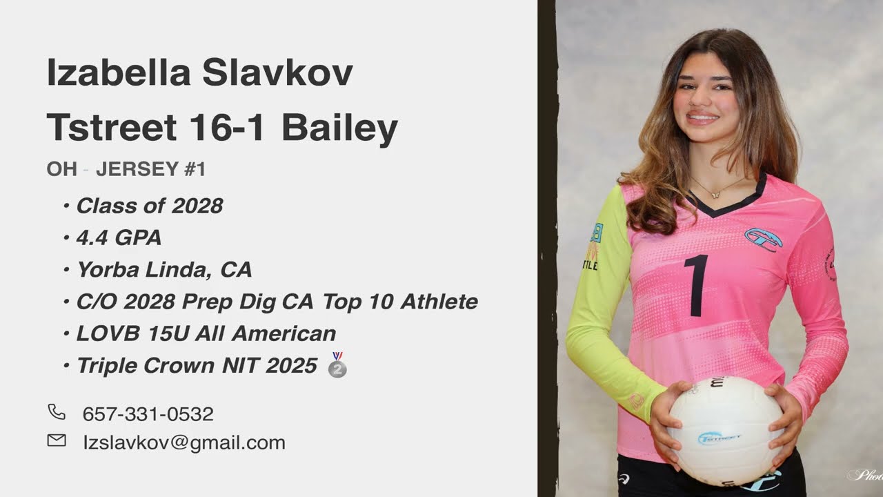Izabella Slavkov #1 Outside Hitter, Class of 2028 Tstreet Volleyball Club