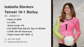 Izabella Slavkov Outside Hitter, Cl Of 2028 Tstreet Volleyball Club