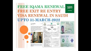 How to check Free Iqama Renewal, Exit Re Entry Visa in Saudi Arabia up to 31-Mar-2022 II Gi tube