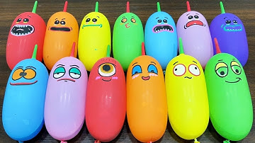 Balloon Characters Slime Mixing | Clear, Glossy & Clay ASMR #135