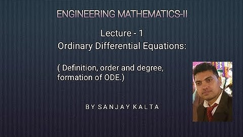 Lecture-1, Basics of ODE