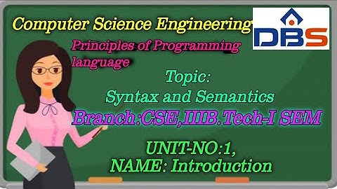 DBS -SYNTAX AND SEMANTICS,UNIT-1:INTRODUCTION,CSEIII YEAR-1st SEM,PRINCIPLES OF PROGRAMMING LANGUAGE
