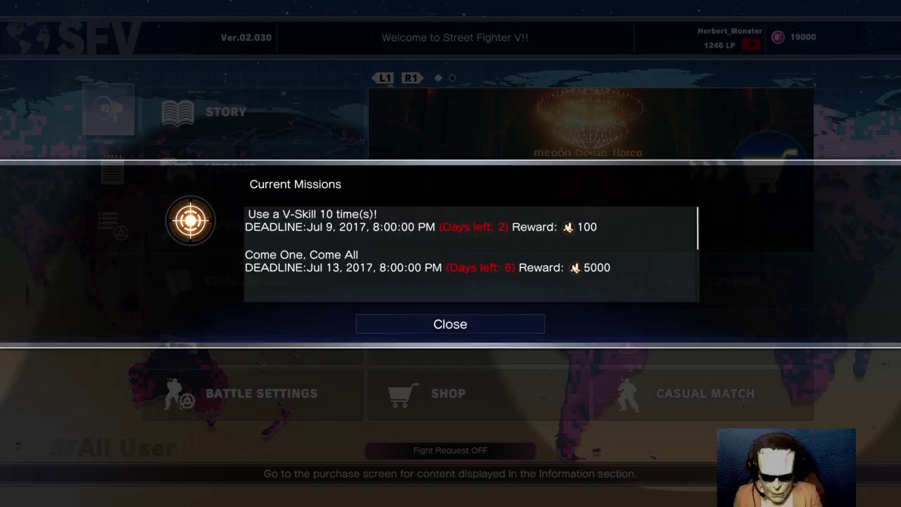 Come one, Come all SFV weekly missions by Herbert Monster