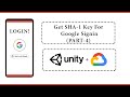 Generating sha1 key for google cloud console configuration in unity3d via command prompt  part4