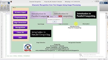 Matlab Code for Character Recognition from Text Images Using Image Processing