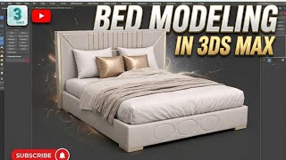 3ds Max Tutorial: Beginner Guide, Modern Bed modeling in 3dsmax #3dsMax, #BedModeling,  #Tutorial