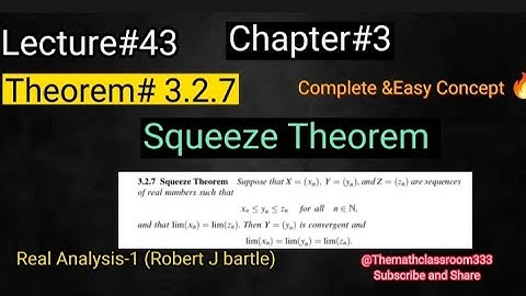 Real Analysis-1 Theorem#3.2.7 Squeeze Theorem Short &Easy proof in just 5 min Full Concept 🔥