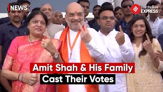 Amit Shah's Family Cast Votes in Ahmedabad Polling Booth