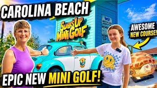EPIC NEW Mini Golf ⛳️ at the BEACH! Our Closest Match! Surf’s Up! 🏄 #minigolf