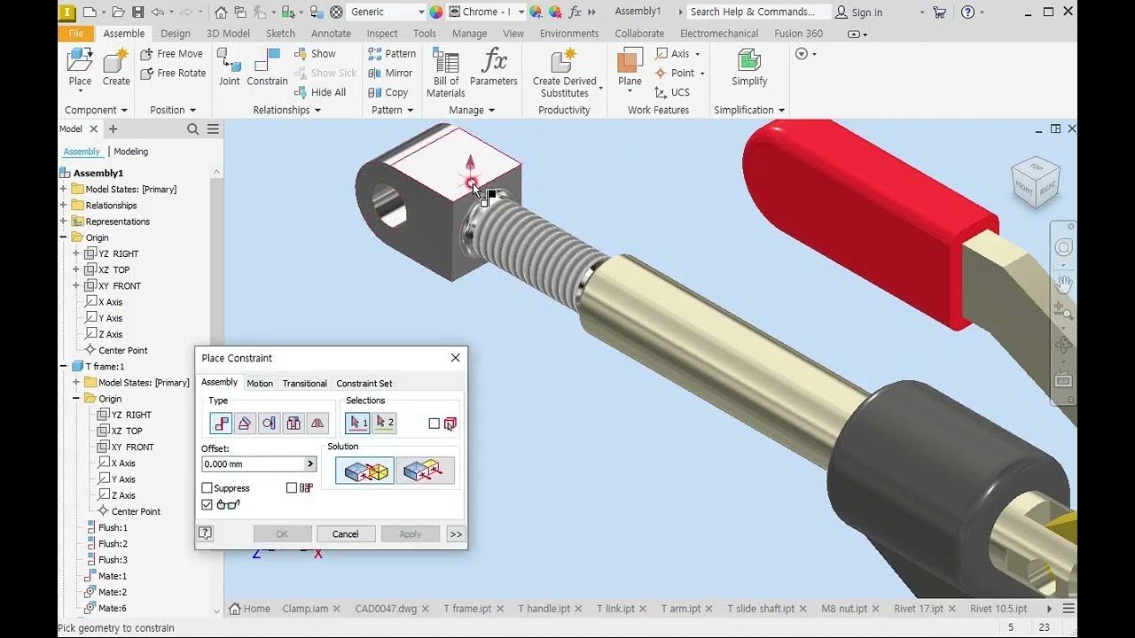 48 Inventor Toggle Clamp Modeling & Drive 2 (인벤터 토글 클램프 모델링 그리고 드라이브