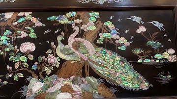 siêu phẩm tranh trắc cẩn ngà,bộ bàn trà gỗ trắc cũ,bộ quấn thư câu đối khảm ốc,tráp,gạt tàn,khay....