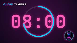 8 Minute Timer with Alarm 🔔 Synthwave Countdown