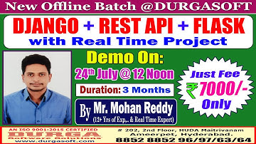 DJANGO + REST API + FLASK Offline Training @ DURGASOFT