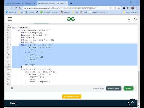 Count the Substring || JAVA discussion || GFG Problems