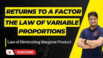 Returns to a Factor : The Law of Variable Proportions !!  परिवर्तनीय अनुपात का कानून