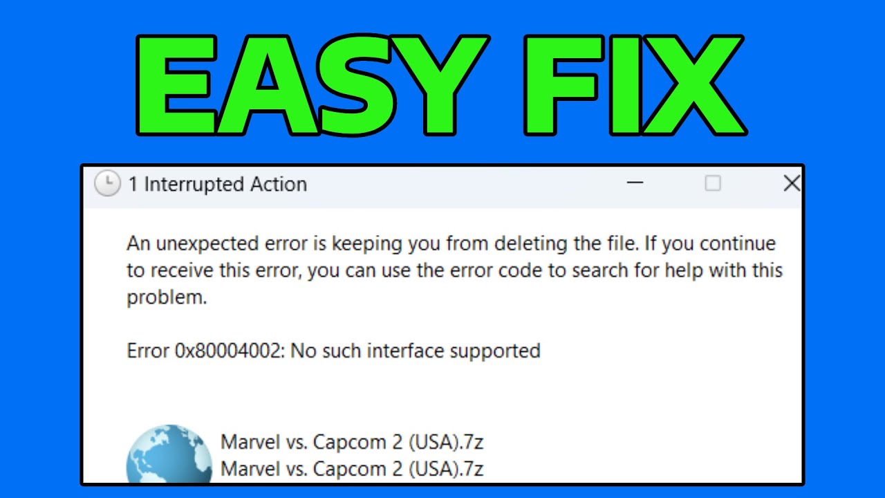 How To Fix No Such Interface Supported Error Code 0x80004002 in Windows