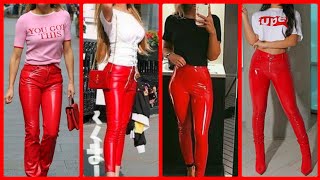 red leather leggings outfit