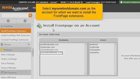 Managing FrontPage Extensions in WHM