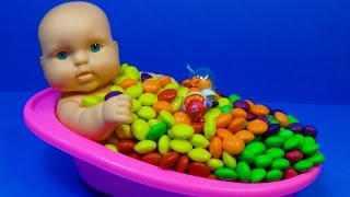 Learn Colors Baby Doll M&M's Chocolate Trolls Surprise Eggs For Kids Mymilliontv
