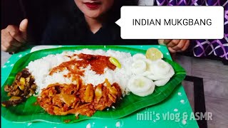 Indian mukbang |  Home Grown mushroom chicken | Mili's Vlog & ASMR|