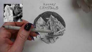 How to Draw Crystals &amp; Rocks | Creating Textures with Pencil &amp; Charcoal, Part 3