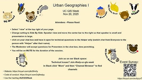 Urban Geographies I - UC GIS Week 2025 - Day 2