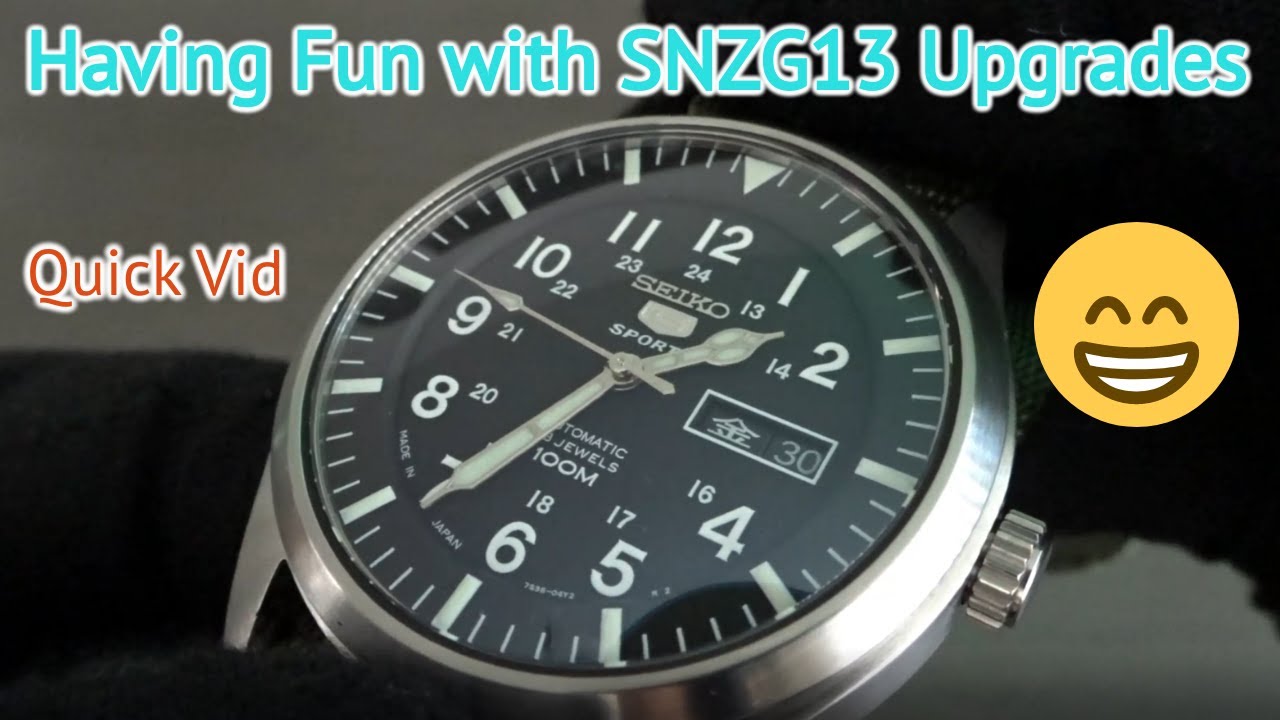 Improving Upon Seiko's SNZG13 - Adding Kanji and Cathedral Hands - YouTube