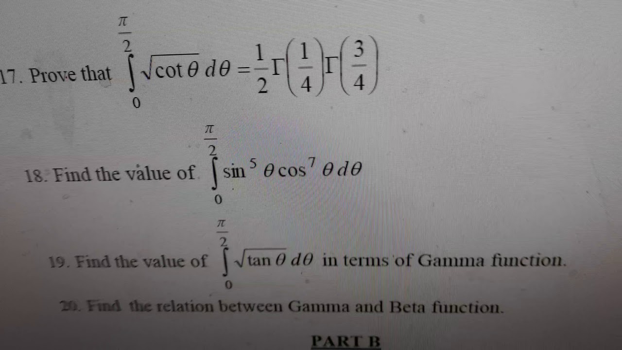 Engineering mathematics 2 semester beta integration very important ...