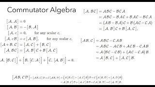 One page Quick introduction to commutator algebra (quantum mechanics)