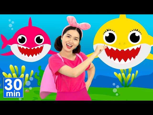 Baby Shark + More Kids songs with lyrics - HahaSong class=