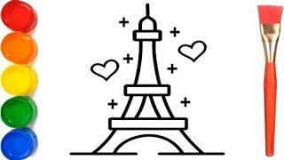 How To Draw The Eiffel Tower Steps|Eiffel Tower Drawing easy|Eiffel Tower For Kids|Eiffel tower kids