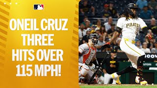 Oneil Cruz makes history! First player with THREE hits over 115 MPH in a game!