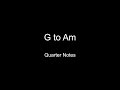 Key of C - G to Am | Beginner Guitar Transition Practice (Quarter Notes)