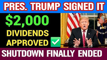Trump’s New Signed Action Explained — Stimulus, Shutdown Update & Dividend Details