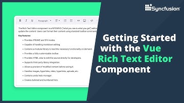 Getting Started with the Vue Rich Text Editor Component
