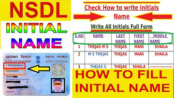 how to fill initials in pan card application/ pan card initial name kaise fill kare online hindi
