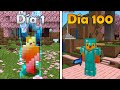 Sobreviví 100 DÍAS Minecraft Hardcore en un BORDE 1x1